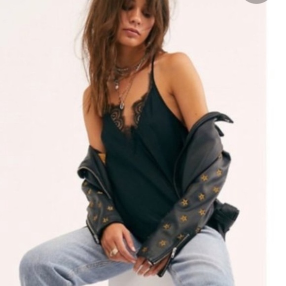FREE PEOPLE Starlight Cami In Black Lace Camisole - Picture 5 of 7